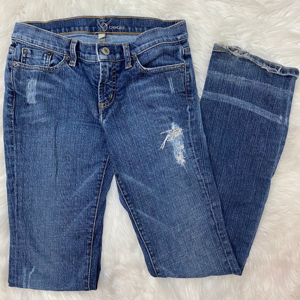 Vintage BEBE blue Jeans bootcut flare denim 28
